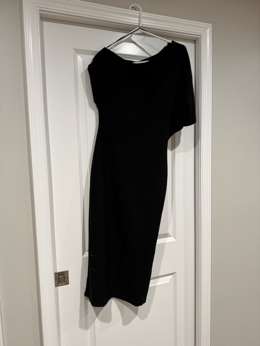 Women's Black Asymmetric One-Shoulder Dress